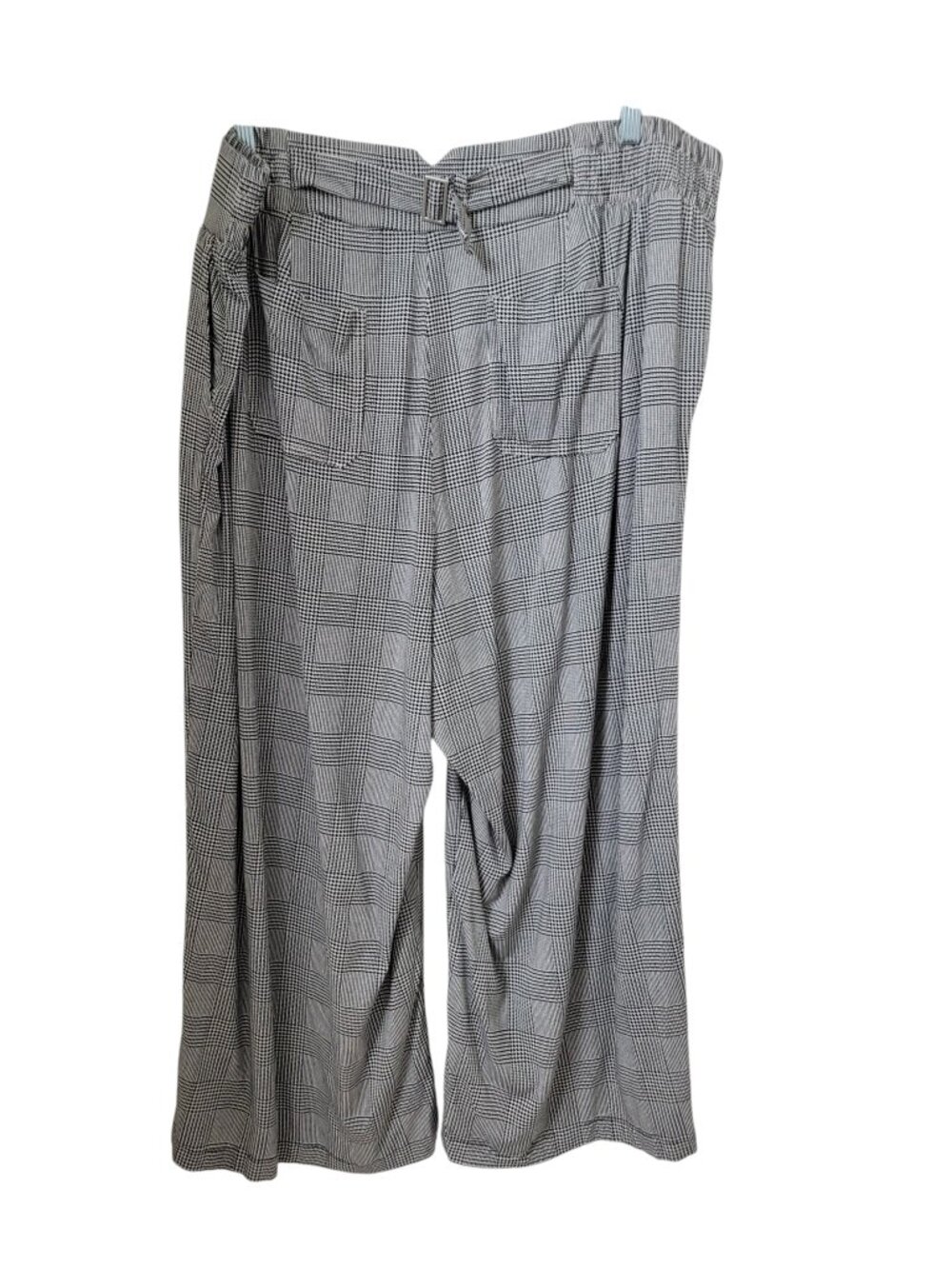Torrid Size 24 Black White Plaid Wide Leg Crop Pant - Picture 5 of 15